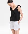 On 34th Women's Cotton Gauze Flutter-sleeve Top, Exclusively At Macy's