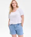 On 34th Women's Cotton Gauze Scoop-neck Top, Exclusively At Macy's