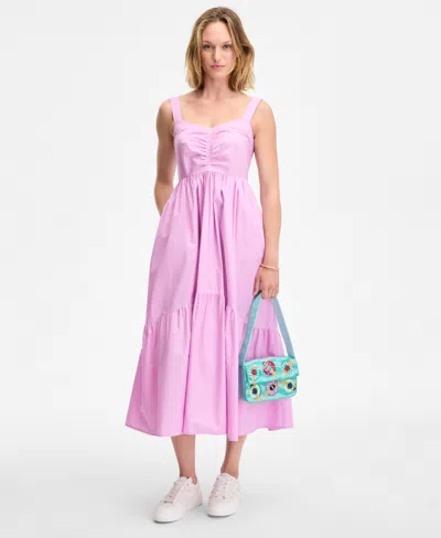 On 34th Women's Cotton Poplin Shirred Midi Dress, Exclusively At Macy's