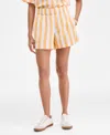 On 34th Women's Cotton Striped Pull-on Shorts, Exclusively At Macy's