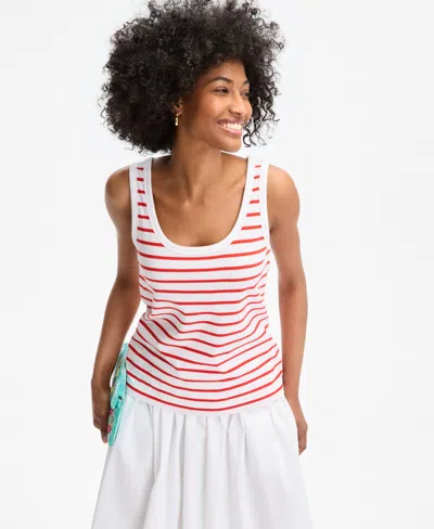 On 34th Women's Cotton Striped Scoop Tank Top, Exclusively At Macy's