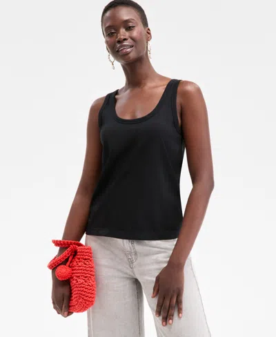 On 34th Women's Cotton Striped Scoop Tank Top, Exclusively At Macy's
