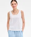 On 34th Women's Cotton Striped Scoop Tank Top, Exclusively At Macy's