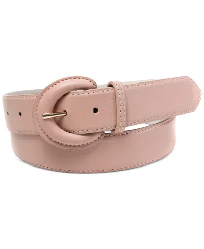On 34th Women's Covered-buckle Faux-leather Belt, Created For Macy's In Blush