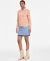 On 34th Women's Crewneck Long-sleeve Sweater, Created For Macy's In Camel Heather Dot