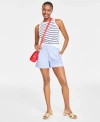 ON 34TH WOMEN'S CREWNECK SLEEVELESS SWEATER TOP, CREATED FOR MACY'S