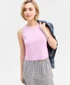 On 34th Women's Sleeveless Pleated Tank, Exclusively At Macy's In Orchid Bouquet
