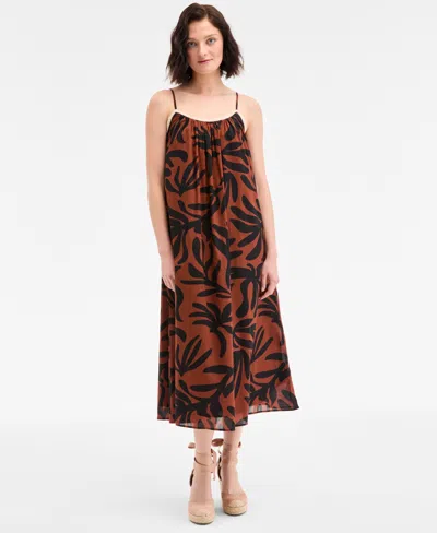 On 34th Women's Crochet Detail Midi Slip Dress, Exclusively At Macy's In Blue