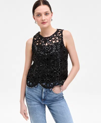 On 34th Women's Crochet Scallop-hem Tank, Exclusively At Macy's