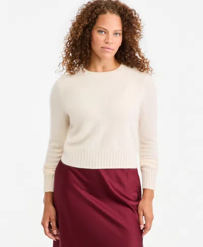 On 34th Women's Cropped Brushed Crewneck Cashmere Shrunken Sweater, Macy's Exclusive In Multi