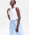 On 34th Women's Cropped Bubble-hem Tank, Exclusively At Macy's
