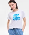 On 34th Womens Cuffed Mon Cheri T Shirt Pull On Utility Wide Leg Jeans Exclusively At Macys In White