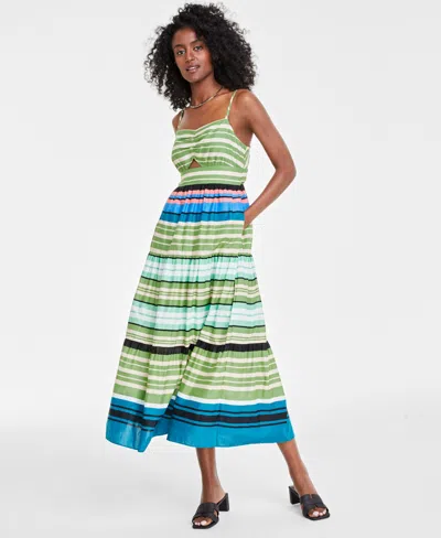 On 34th Women's Cutout Maxi Dress, Created For Macy's In Green Frond Combo