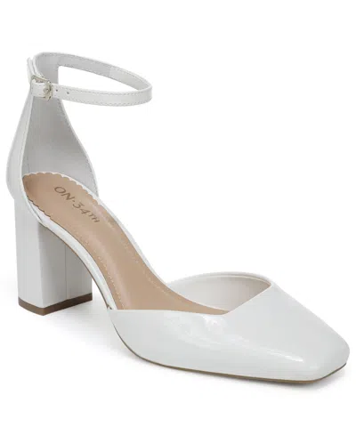 On 34th Women's Dalliie Square Toe Heels, Macy's Exclusive In White