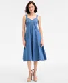 On 34th Women's Denim Sweetheart-neck Midi Dress, Exclusively At Macy's