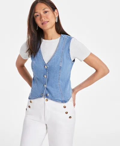 On 34th Women's Denim Vest, Exclusively At Macy's In Tinted Light