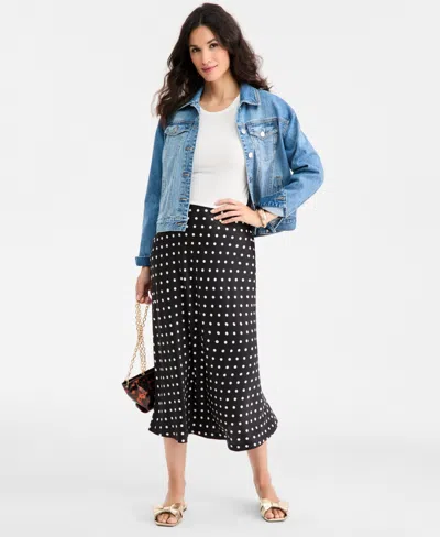 On 34th Women's Dot-print Midi Skirt, Macy's Exclusive In Blue