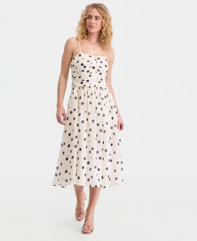On 34th Women's Dot-print Sweetheart-neck Midi Dress, Macy's Exclusive In White