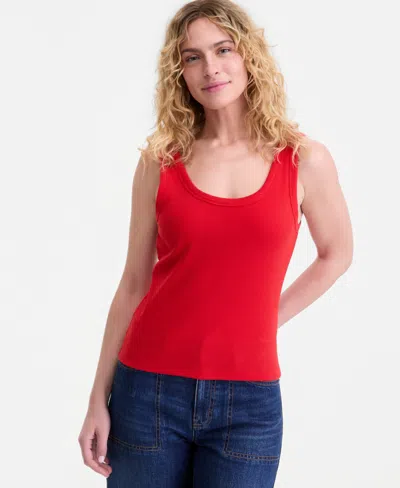 On 34th Women's Double Scoop-neck Layering Tank Top, Macy's Exclusive In Red