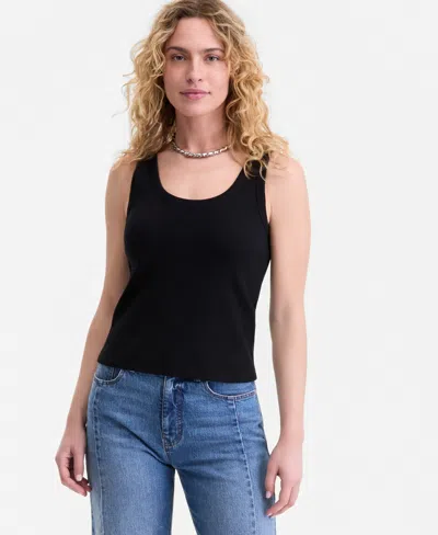 On 34th Women's Double Scoop-neck Layering Tank Top, Macy's Exclusive In Black