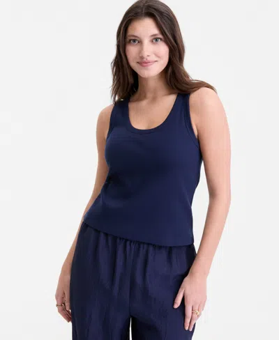 On 34th Women's Double Scoop-neck Layering Tank Top, Macy's Exclusive In Blue