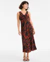 On 34th Women's Double V-neck Sleeveless Midi Dress, Exclusively At Macy's