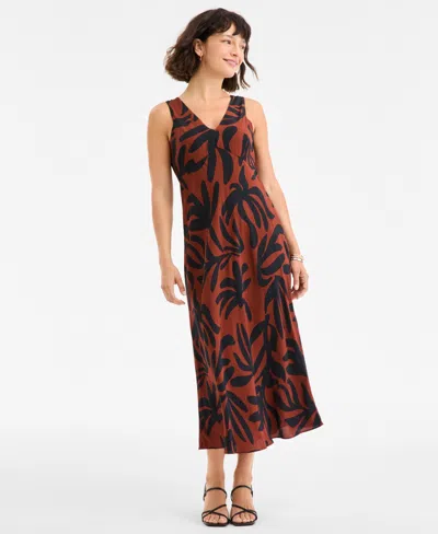 On 34th Women's Double V-neck Sleeveless Midi Dress, Exclusively At Macy's