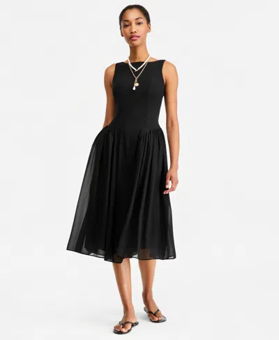 On 34th Women's Drop-waist Midi Dress, Macy's Exclusive In Black