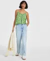 On 34th Women's Easy Gathered Layering Tank, Created For Macy's In Green Frond Cmb