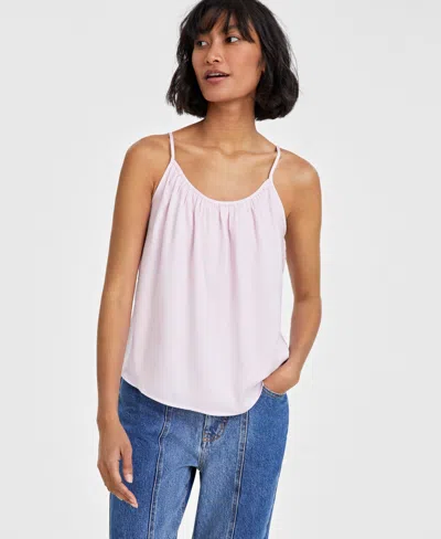 On 34th Women's Easy Gathered Layering Tank, Created For Macy's In Pink Bud