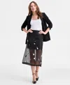 On 34th Women's Embellished Organza Midi Skirt, Macy's Exclusive In Black