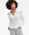 On 34th Women's Embellished Sailor-collar Sweater, Macy's Exclusive In White