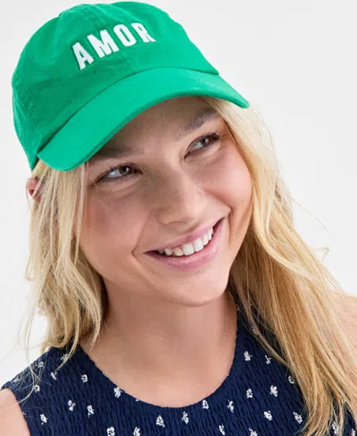 On 34th Women's Embroidered Cotton Baseball Cap, Exclusively At Macy's In Green