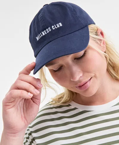 On 34th Women's Embroidered Cotton Baseball Cap, Exclusively At Macy's In Navy