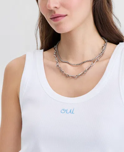 On 34th Women's Embroidered Double-scoop Rib Tanks, Macy's Exclusive In White