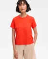 On 34th Women's Essential Crewneck T-shirt, Exclusively At Macy's In Orange