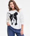On 34th Women's Eyelash Dog Crewneck Sweater, Macy's Exclusive In Multi