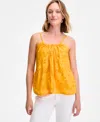 On 34th Women's Eyelet Scalloped-trim Tank, Exclusively At Macy's In Yellow