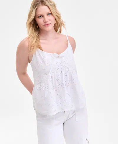 On 34th Women's Eyelet Scalloped-trim Tank, Exclusively At Macy's