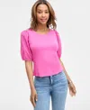 On 34th Women's Eyelet-sleeve Rib-knit Top, Exclusively At Macy's In Multi