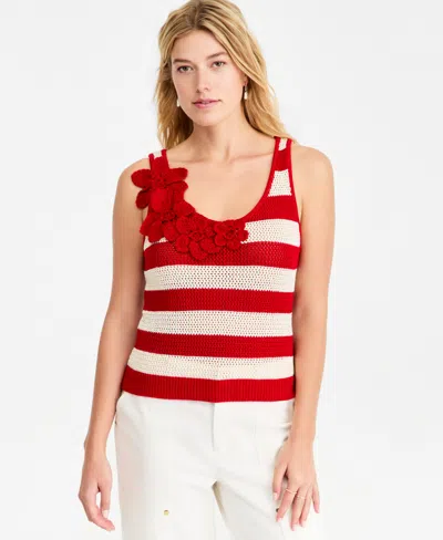 On 34th Women's Floral Crochet Striped Tank, Macy's Exclusive In Multi