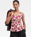 On 34th Women's Floral-print Double V-neck Tank, Macy's Exclusive In Multi