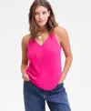 On 34th Women's Floral-print Double V-neck Tank, Macy's Exclusive In Pink