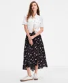 On 34th Women's Floral Slit Midi Skirt, Exclusively At Macy's