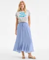 On 34th Women's Floral Tiered Midi Skirt, Exclusively At Macy's In Blue