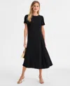 On 34th Women's Flutter-sleeve Midi Dress, Macy's Exclusive In Black