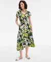 On 34th Women's Flutter-sleeve Printed Textured Midi Dress, Exclusively At Macy's In Green