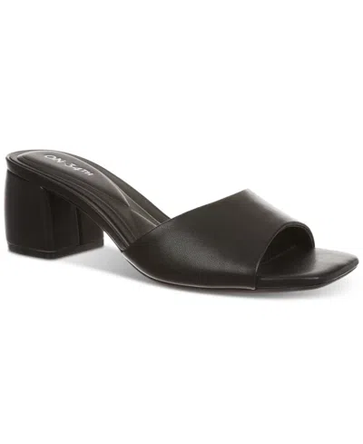 On 34th Women's Gabbie Slide Dress Sandals, Created For Macy's In Black Smooth