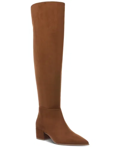 On 34th Women's Gabriellaa Over-the-knee Boots, Created For Macy's In Cognac Micro