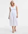 On 34th Women's Gauze Double V-neck Empire Midi Dress, Exclusively At Macy's In White